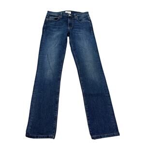 Buck Mason Women's Slim Fit Mid-Rise Straight Leg Jeans Dark Wash 12004.174, 29